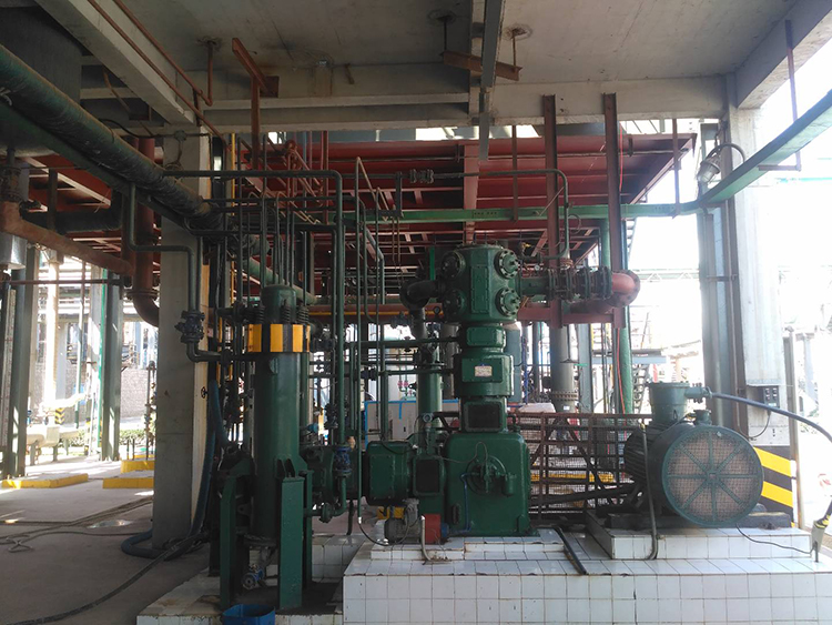 全國(guó)首臺(tái)套大排量往復(fù)式中高壓氯化氫壓縮機(jī)，用于液化氯化氫氣體。